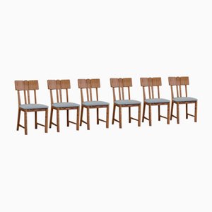 Danish Mid-Century Set of 6 Sculptural Dining Chairs in Douglas Pine, 1970s