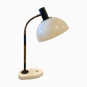 Lampe de Bureau Mid-Century en Marbre et Verre Acrylique, Italie, 1950s