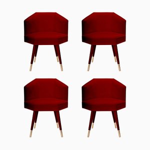 Maroon Beelicious Chair by Royal Stranger, Set of 4