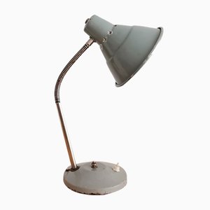 Industrial Style Grey Aluminium Goose Neck Adjustable Desk Lamp, 1970s