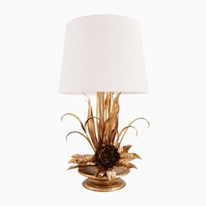 Mid-Century Gilt Leaf and Flower Table Lamp by Hans Kögl, 1970s