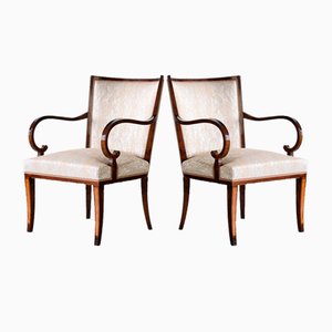 Swedish Birch and Satinwood Armchairs by Carl Malmsten for Bodafors, 1930s, Set of 2