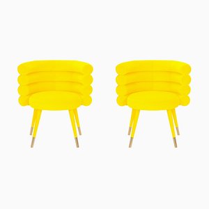 Yellow Marshmallow Chair by Royal Stranger, Set of 2