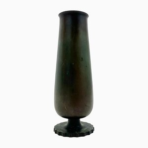 Art Deco Vase aus patinierter Bronze von Gab, 1930er