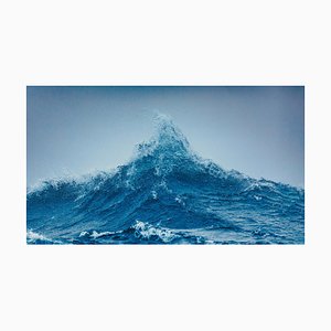 Fotografia di David Merron, due grandi onde si incontrano e creano un grande picco di oceano potente, carta fotografica