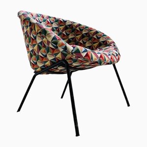 Model 369 Balloon Chair With Kaleidoscopic Fabric Cover by Walter Knoll for Wilhelm Knoll