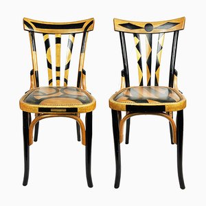 Hand Decorated Cafe Chairs, Set of 2