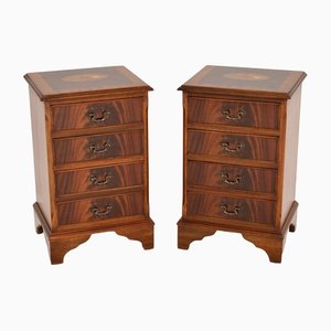 Antique Georgian Style Inlaid Bedside Chests, Set of 2