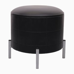 Black Faux Leather Sewing Stool, 1960s