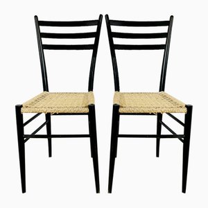 Chiavari Chairs in the Style of Gio Ponti, 1950s, Set of 2