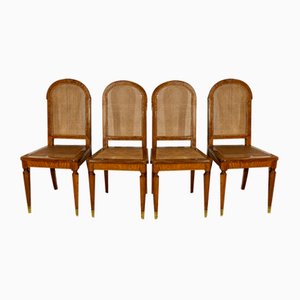 Art Nouveau Cane Chairs, 1900, Set of 4