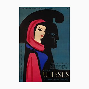 Poster originale del film Ulisse vintage di Wiktor Gorka, Polonia, 1957