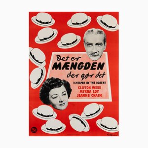 Cheaper by the Dozen Original Vintage Filmposter, Dänisch, 1951