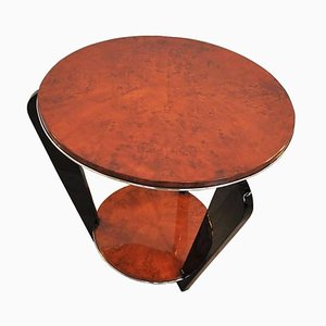 Art Deco Side Table with a Burlwood Veneer
