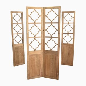 Biombo vintage de madera con tres paneles