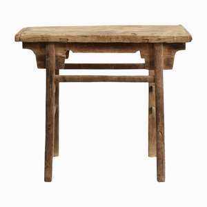 Table Console Rustique Antique en Orme, 1920