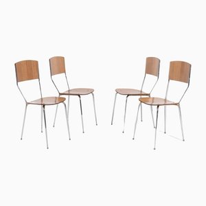 Sculptural Italian Modern Chairs, 1960’s Set of 4
