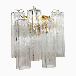 Transparent “Tronchi” Murano Glass Wall Sconces from Murano Glass, Set of 2