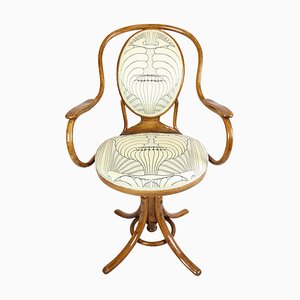Chaise Pivotante Art Nouveau en Bois Courbé