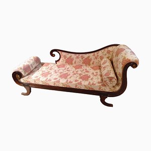 Sofá cama de nogal macizo y bronce, finales de 1700