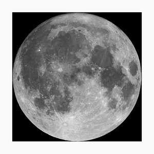 Dzika_mrowka, Full Moon Isolated on Black Night Sky Background, Carta fotografica