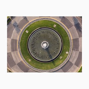 Hello World, Kreisförmiger Wasserbrunnen Direkt Von Oben, Fotopapier