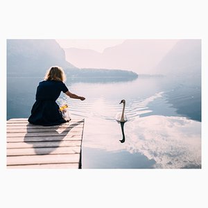 Igor Ustynskyy, Young Woman Feeding Swans, Photographic Paper