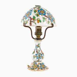 Art Deco Mushroom Lamp in Desvres Earthenware by Gabriel Fourmaintraux