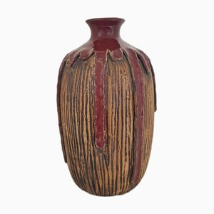 Vintage Carved Ceramic Vase, Late 20th Century