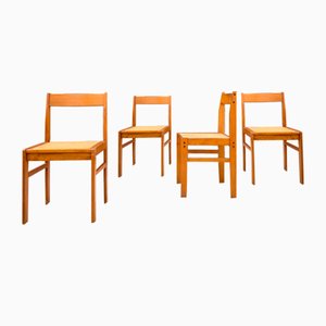 Ash and Cane Chairs, 1950, Set of 4