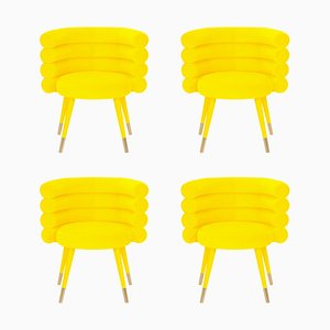Yellow Marshmallow Chair by Royal Stranger, Set of 4