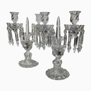 Bambou Girandoles in Crystal from Baccarat, 1970s, Set of 2