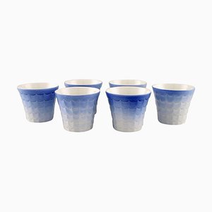 Cache-Pot en Porcelaine par Wilhelm Kåge pour Gustavsberg, Suède, Set de 6