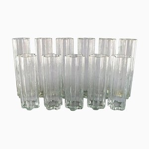 Vases en Verre Transparent de Stölzle-Oberglas, Autriche, 1980s, Set de 11