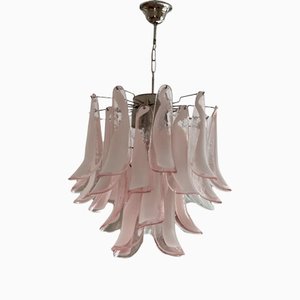 Small Pink Murano Chandelier in Mazzega Style