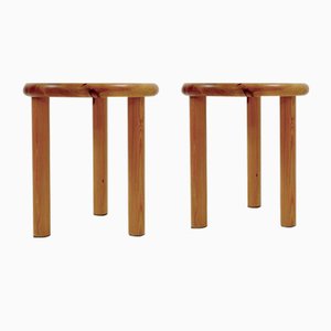 Tabourets en Pin Massif, Set de 2