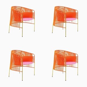 Orange Rose Caribe Lounge Chair by Sebastian Herkner, Set of 4