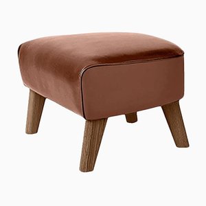 Reposapiés My Own Chair de cuero marrón y roble ahumado de Lassen