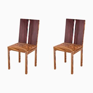Gestreifte Stühle von Derya Arpac, 2er Set