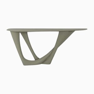 Concrete Grey G-Console Table with Duo Steel Base and Top by Zieta