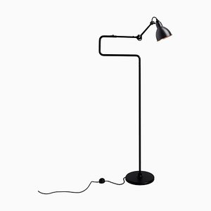 Lámpara de pie Gras N ° 411 en negro y cobre de Bernard-Albin Gras