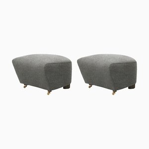 Grey Smoked Oak Hallingdal the Tired Man Footstools from by Lassen, Set of 2