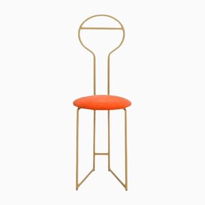 Gold with High Back & Arancio Velvetforthy Joly Chairdrobe by Colé Italia