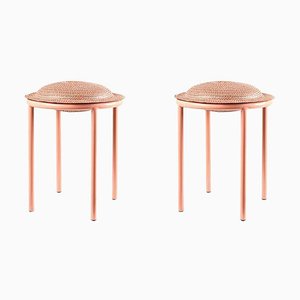Red Cana Stool by Pauline Deltour, Set of 2