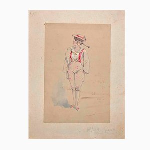 Alfred Grevin, You Girl, Original Drawing, Late 19th-Century