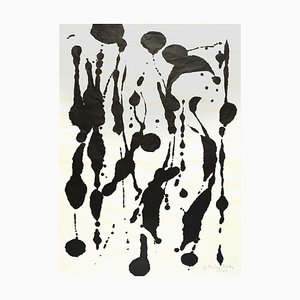 Gudrun Mertes-Frady, la vida secreta de las plantas, 2022, Sumi Ink en Thin Kozo