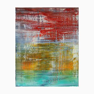 Harry James Moody, Abstract with Red N°161, 2016, Huile sur Toile