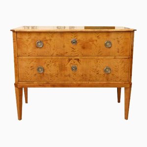 Biedermeier Chest of Drawers in Hand Polished Birch, 1850