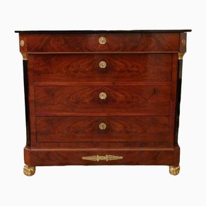 Neoclassical Chest of Drawers in Hand Polished Mahogany, 1880