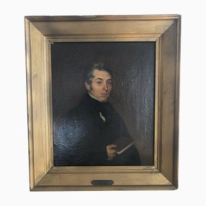 Biedermeier Porträt von William Proctor, 1853, England, Öl auf Leinwand, gerahmt